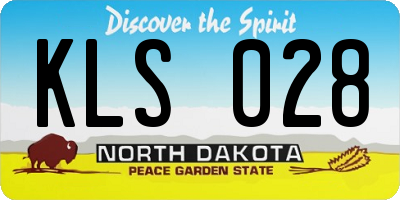 ND license plate KLS028