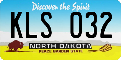 ND license plate KLS032