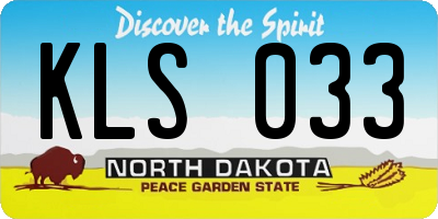 ND license plate KLS033