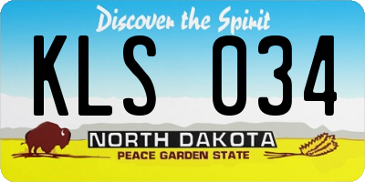 ND license plate KLS034