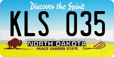 ND license plate KLS035