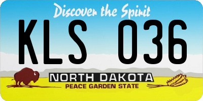 ND license plate KLS036