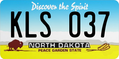 ND license plate KLS037