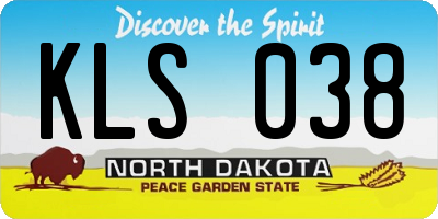 ND license plate KLS038