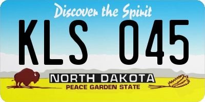 ND license plate KLS045