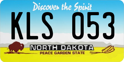 ND license plate KLS053