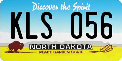 ND license plate KLS056