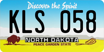 ND license plate KLS058