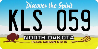 ND license plate KLS059