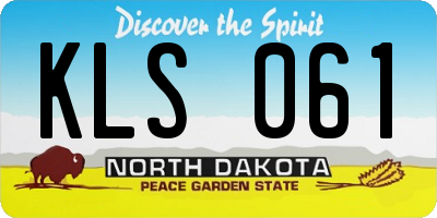 ND license plate KLS061