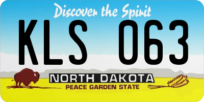 ND license plate KLS063