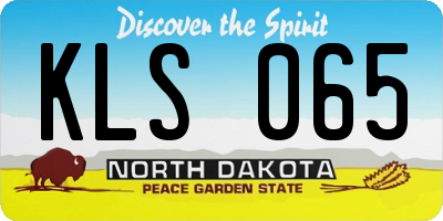 ND license plate KLS065