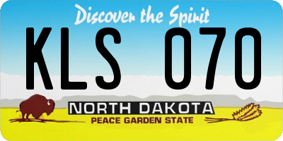 ND license plate KLS070