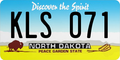 ND license plate KLS071
