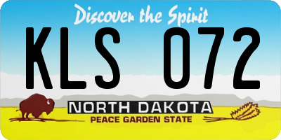 ND license plate KLS072
