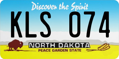 ND license plate KLS074