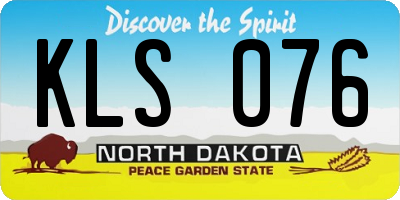 ND license plate KLS076