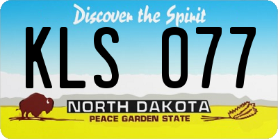 ND license plate KLS077