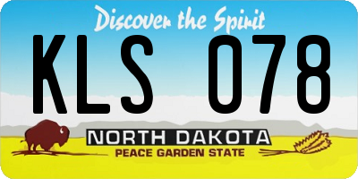 ND license plate KLS078