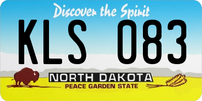ND license plate KLS083