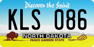 ND license plate KLS086