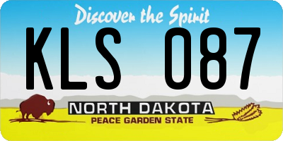 ND license plate KLS087