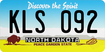 ND license plate KLS092