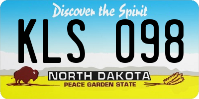 ND license plate KLS098