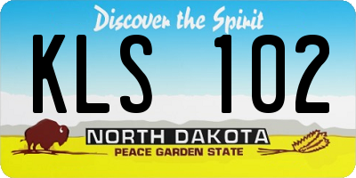 ND license plate KLS102