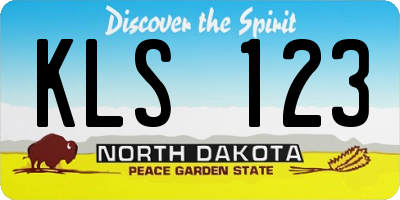 ND license plate KLS123