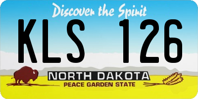 ND license plate KLS126