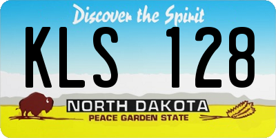 ND license plate KLS128