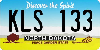 ND license plate KLS133