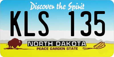ND license plate KLS135