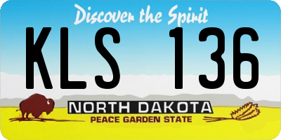 ND license plate KLS136