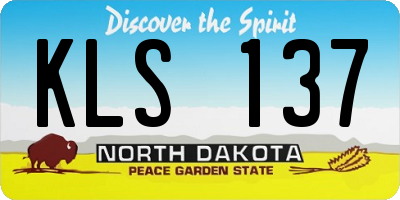 ND license plate KLS137