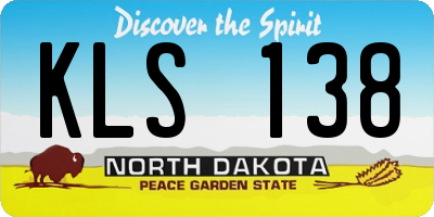 ND license plate KLS138