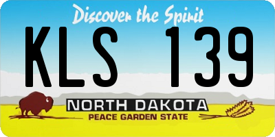ND license plate KLS139