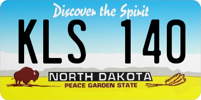 ND license plate KLS140