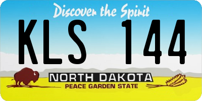 ND license plate KLS144