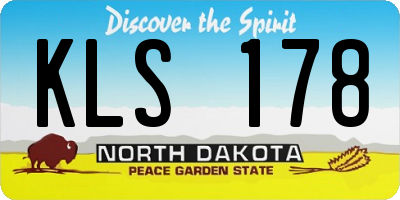 ND license plate KLS178