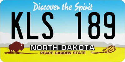 ND license plate KLS189