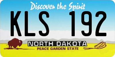 ND license plate KLS192