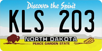 ND license plate KLS203