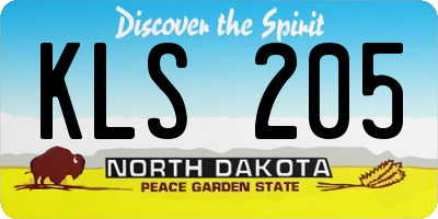 ND license plate KLS205