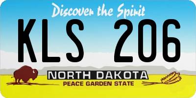 ND license plate KLS206