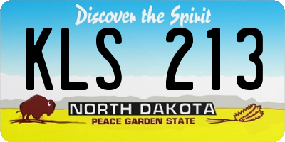 ND license plate KLS213