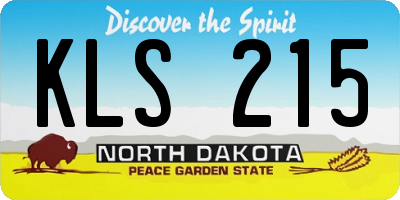 ND license plate KLS215