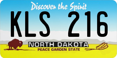 ND license plate KLS216