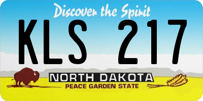 ND license plate KLS217
